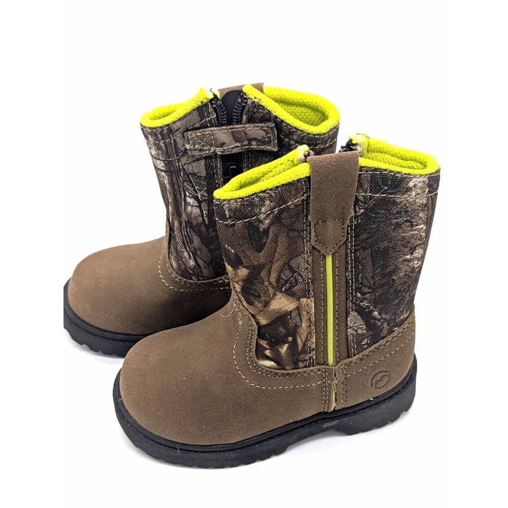 Magellan Outdoors Toddler Boone Unisex Kids Boot 7 Camo Brown Zip Mid-Calf